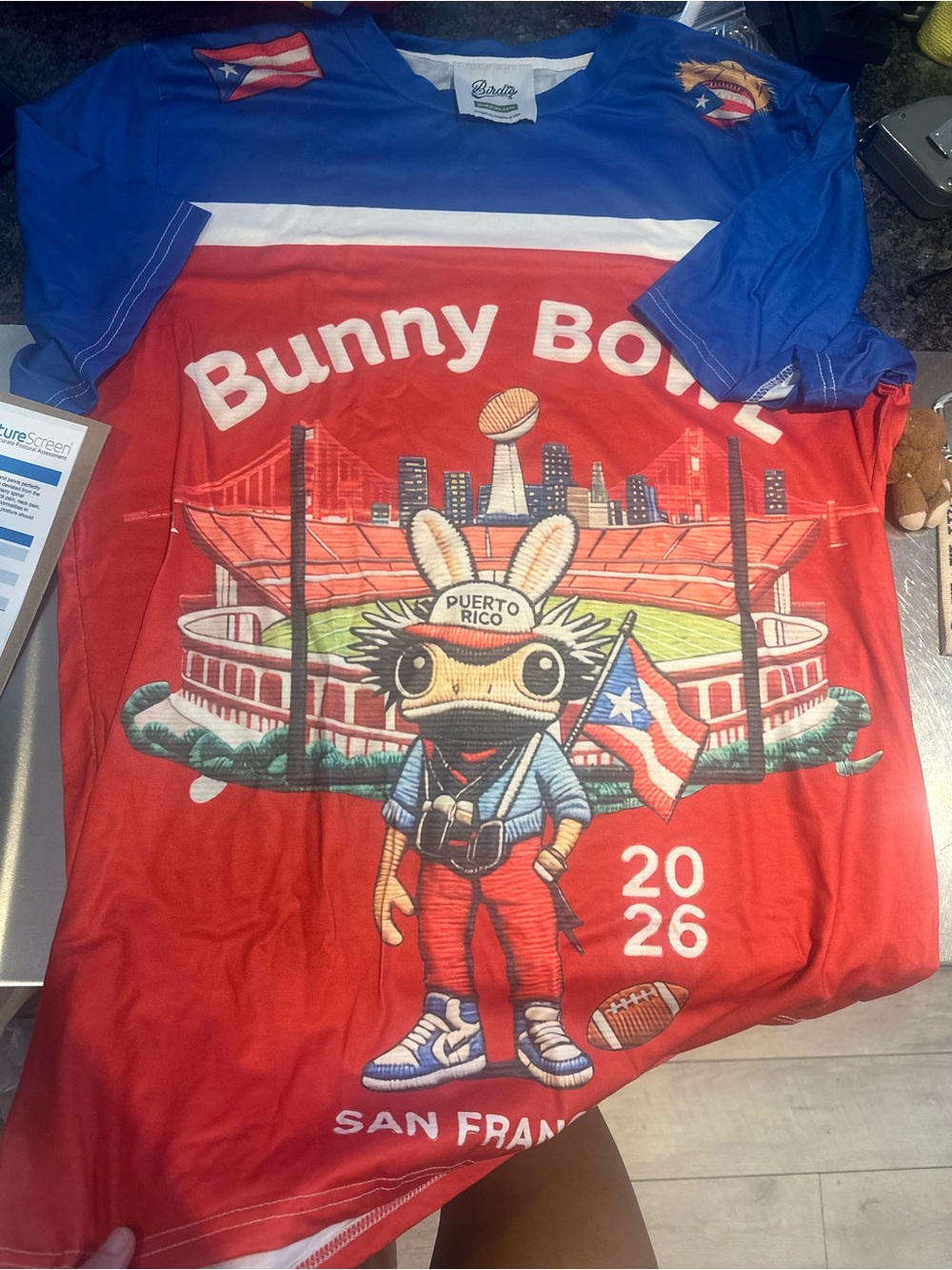 Bunny Bowl Super Bowl Jersey 2026 size large